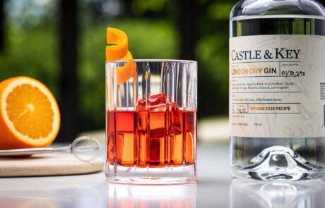 Negroni with a twist made with Castle and Key London Dry Gin